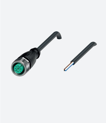 M12 A-Coded Female Cordset 4-Pin Straight PUR Cable 10m