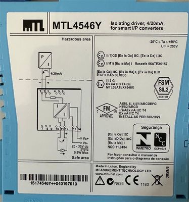 MTL4546Y Isolating Driver 500Hz-10kHz 16V 20mA Hazardous Area