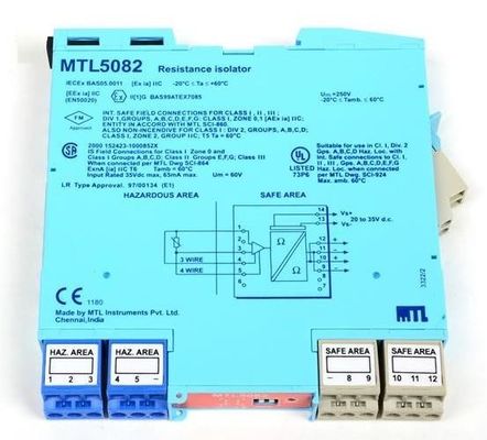 MTL5082 Isolated Safety Barrier for RTD 10Ω to 400Ω Range