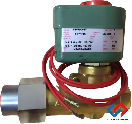 ASCO 8266D069V Brass Emerson Asco Valves 2/2 NC 1/2 NPT 18in Lead