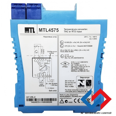 MTL4575 MTL Temperature Converter with 1 Channel, 20-35 Vdc Power Supply and 1.2W Power Dissipation