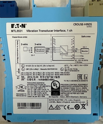 MTL5531 Vibration Transducer Interface 2-Wire 3.3mA